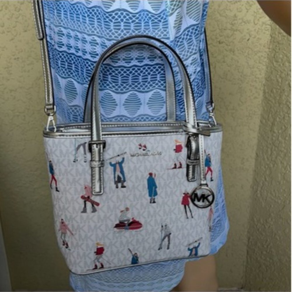 Michael Kors Jet Set Girls XS Convertible Satchel Bright White - Picture 10 of 16